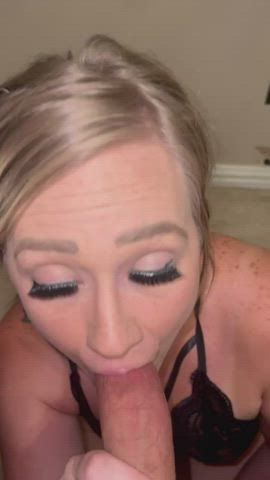 blonde blowjob cum in mouth cum swallow clip