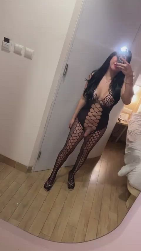 asian bodysuit fishnet girl dick selfie thai walking clip