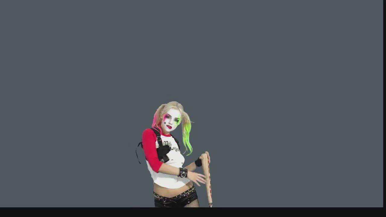 Cosplay Harley Quinn Striptease clip