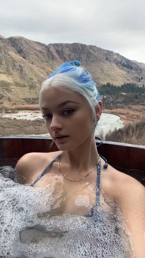 hot tub thong whore blue hair clip