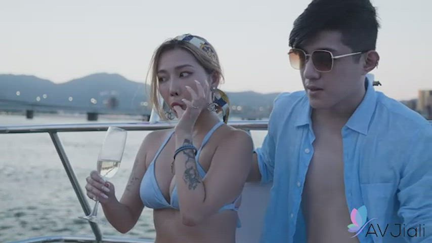Stacy and friends spend the day on a boat playing and fucking