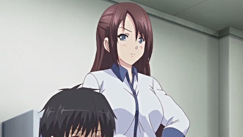 anime cheating ecchi office clip