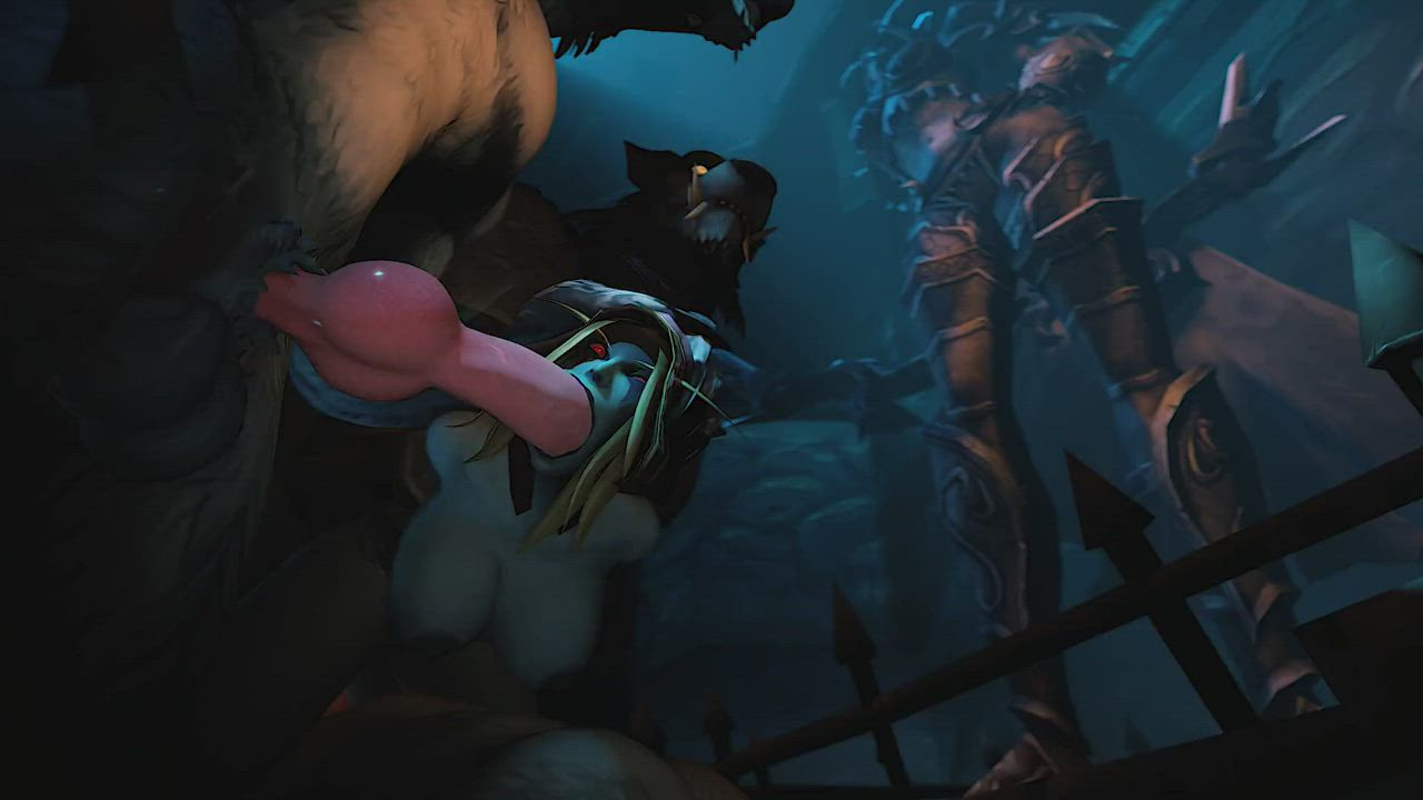 Animation Blowjob Elf Fantasy Monster Cock Spitroast Threesome clip