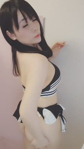 Busty Japanese cheerleader