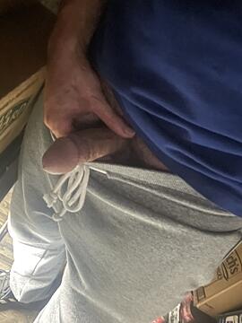 Tell me how you feel about my cock. Horny and naked under these sweats at work