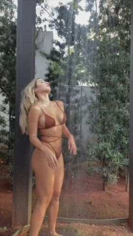 Bikini Blonde Body Brazilian Bubble Butt Goddess Tease TikTok Wet clip