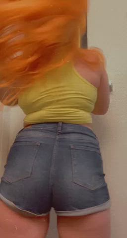 Ass Big Ass Booty Cosplay Jean Shorts Redhead Teen Thick Twerking clip