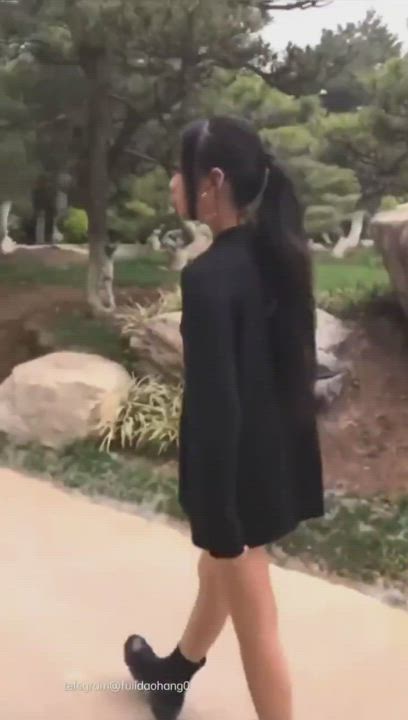 Asian girl in the park [GIF]