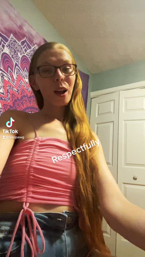 tiktok clothed long hair glasses american clip