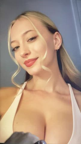 babe blonde boobs cum cumshot tiktok tribute clip