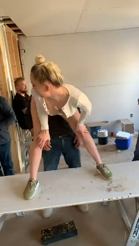 coworker nsfw trashy boners white girl workout clip
