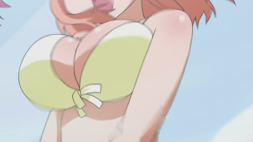 anime big tits bikini bouncing tits ecchi clip