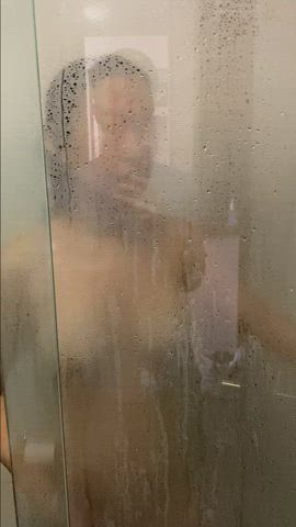 [F] in the shower against the glass