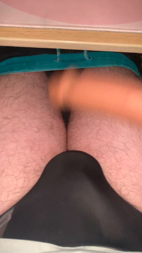 No touching. Only busting my beta bulge to censored bbc porn in my black panties