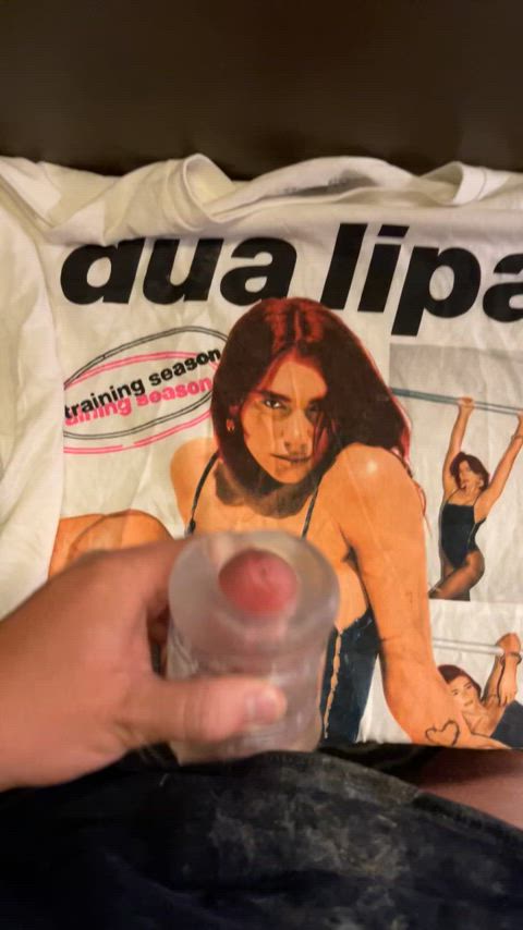 [26] Exploding all over my Dua Lipa shirt 💦 should I wear it out tonight? 🥵😈