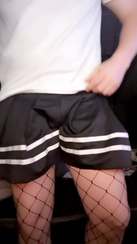 crossdressing femboy fishnet clip