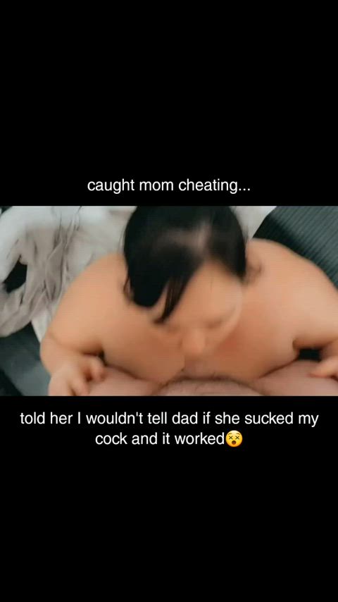 Cheating mom gets caught and has to suck son