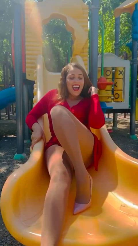 I always wear pantyhose in the playground