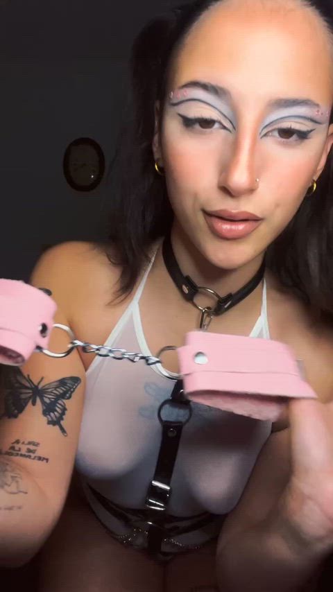 I’ll get you nice pink panties so you match my handcuffs as i fuck you
