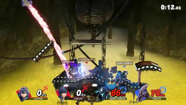 Super Smash Bros. Ultimate – Dark Samus and Chrom gameplay (2 on 2, Stage Morph)