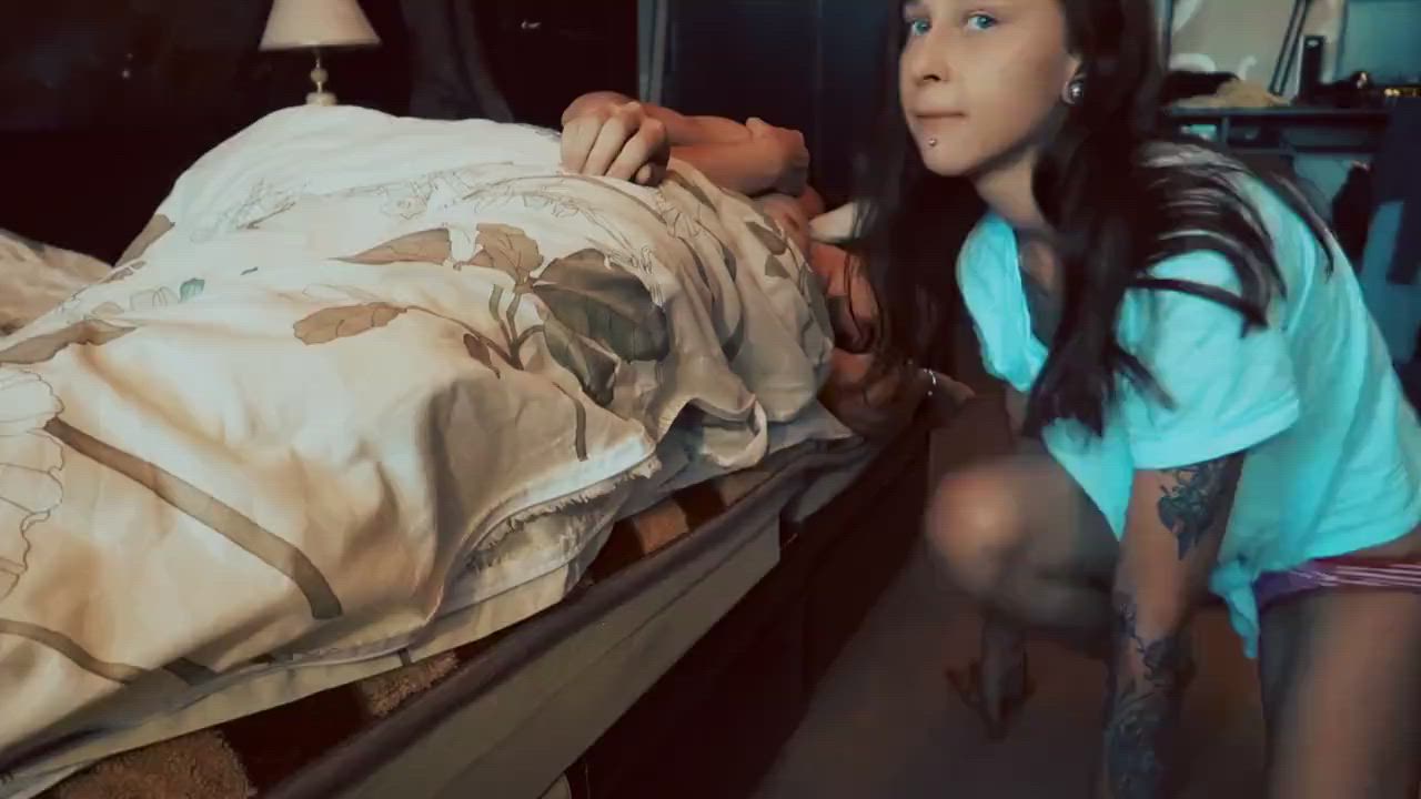 Naughty Daughter Secretly Gives Blowjob To Sleeping Daddy