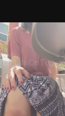 Clothed Outdoor Pussy Skirt Upskirt White Girl clip