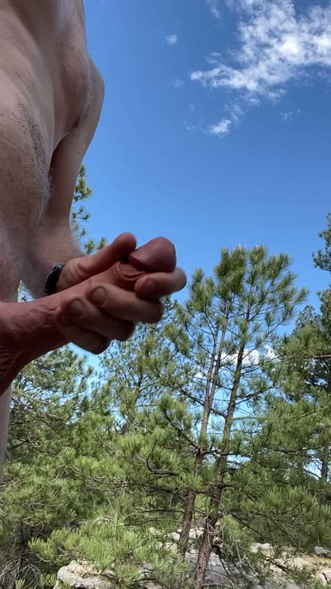 Cumming in the woods