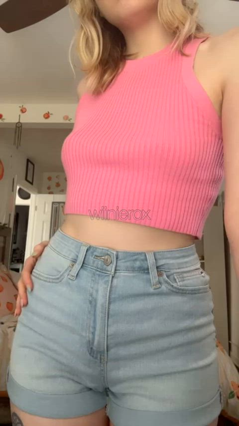 shorts small tits tease clip