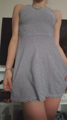 Lifting dress and showing nice body