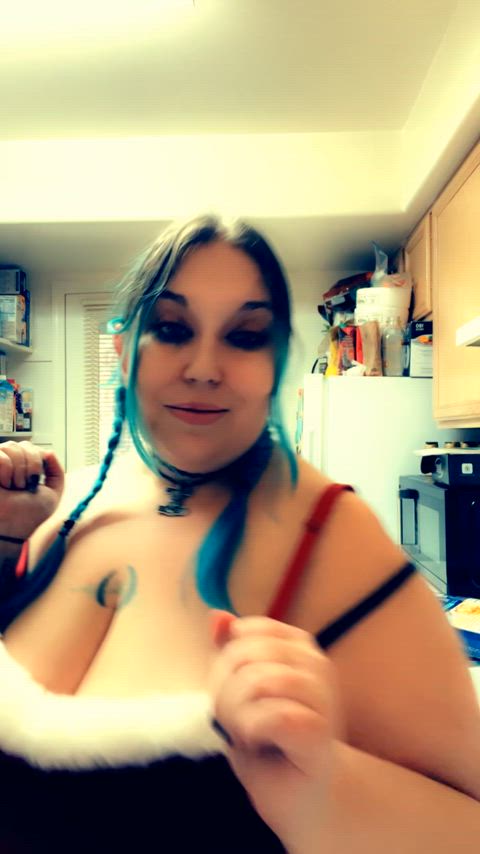 bbw big tits christmas kitchen thick-bbw-babes clip