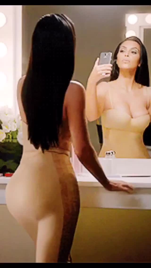 Kim Kardashian looking good in the mirror