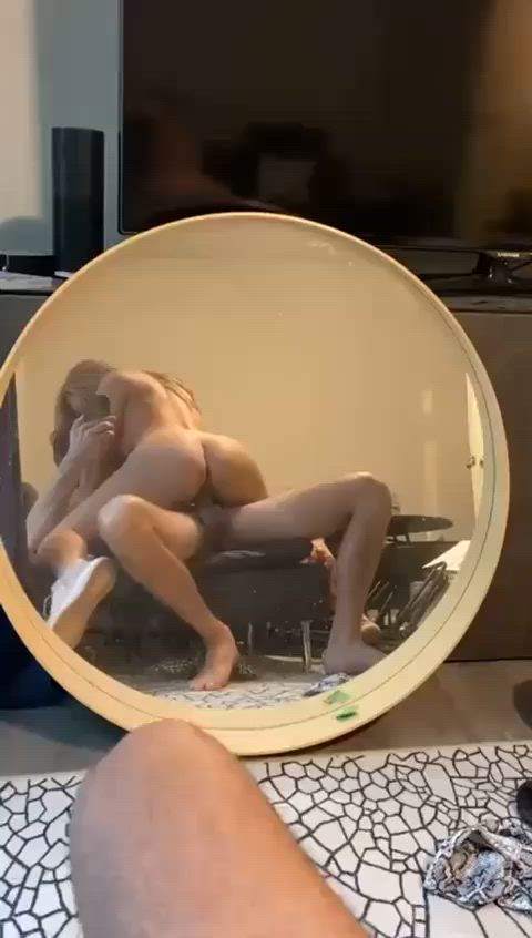 ass cowgirl mirror riding clip