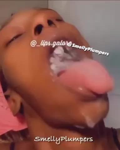 bbc ebony lips sloppy spit spit on face clip