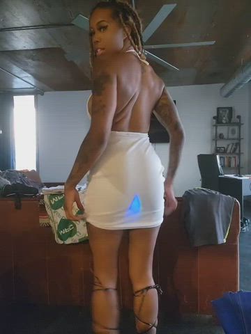 Ass Ass Spread Butt Plug Dress Ebony MILF Sideboob clip