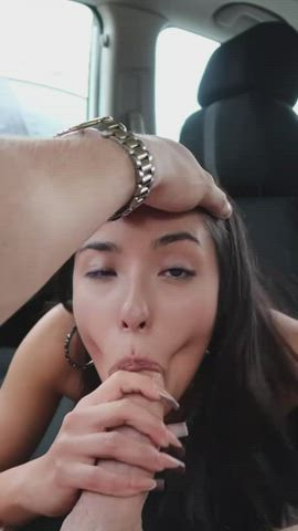 he took me in the car and shoved his cock in my mouth