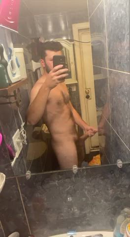 bathroom bisexual daddy foreskin gay hairy cock jerk off male masturbation uncut