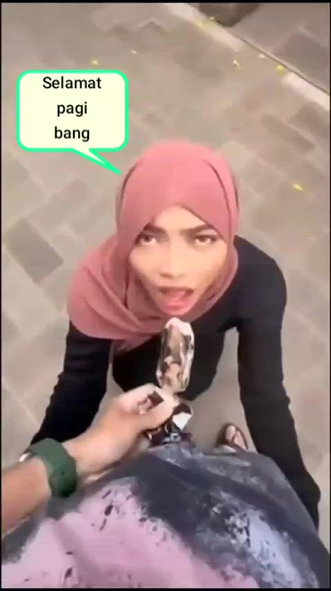 amateur asian blowjob caption food fetish hijab indonesian malaysian muslim pov clip