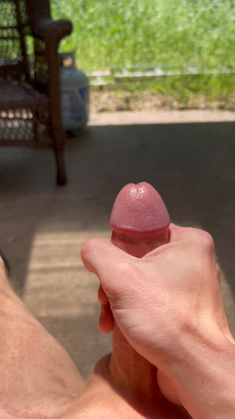 amateur cock cumshot homemade jerk off masturbating onlyfans orgasm outdoor solo