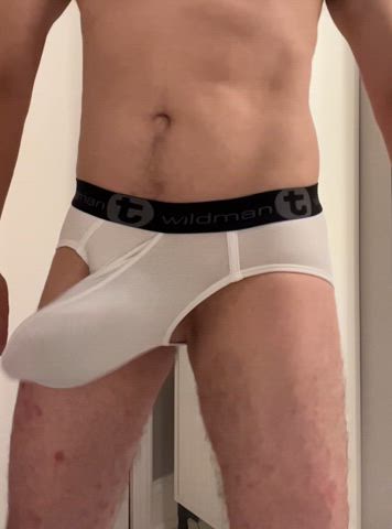 Swinging in my monster cock pouch briefs