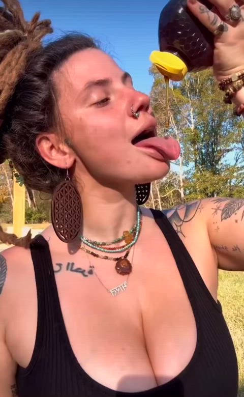 big tits food fetish indica flower lick tongue clip