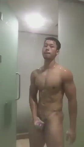 Fit Shower boy Enjoying His Vibe