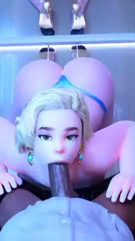 3d animation blowjob cum in mouth cumshot clip