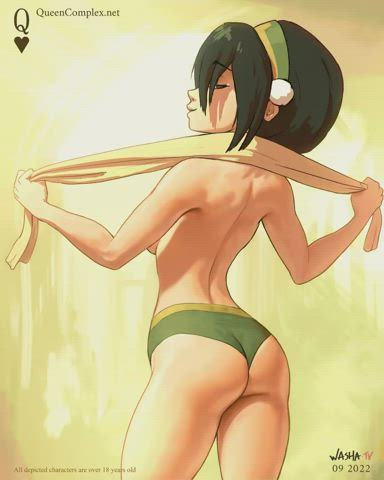 Toph drying herself (QueenComplex)
