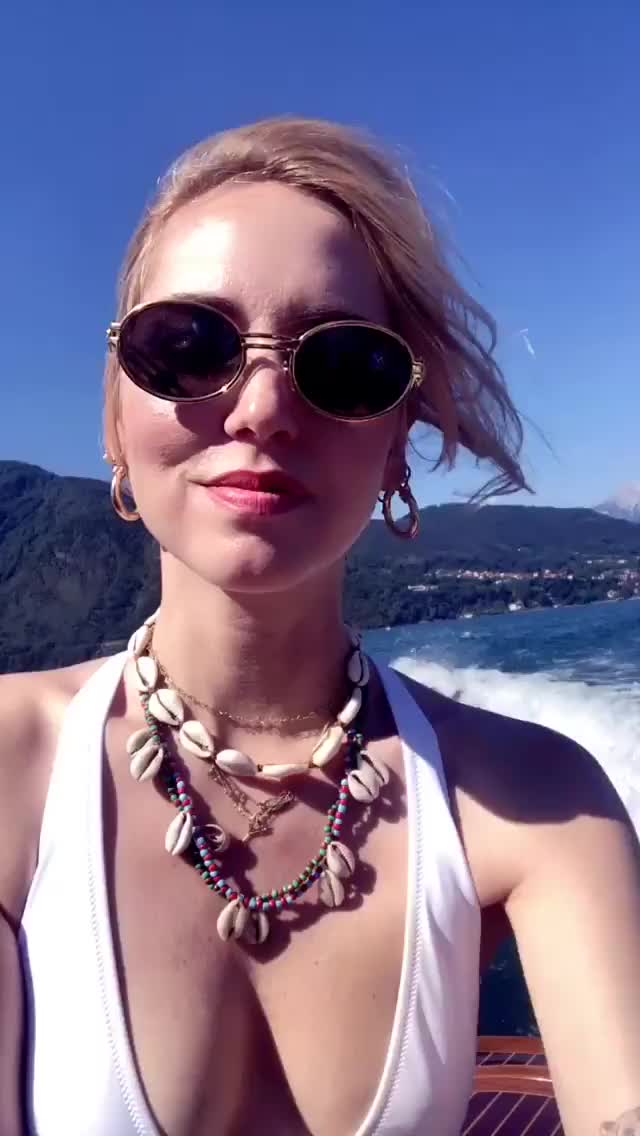 Chiara Ferragni in a boat 