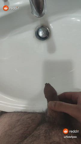 Just my soft uncut cock pissing explosion and pee on hand