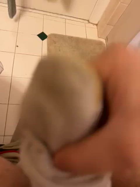 circumcised cut cock masturbating socks clip