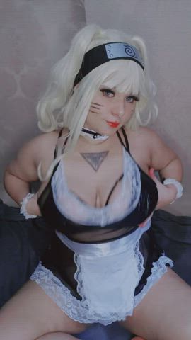 big tits chubby cosplay kawaii girl naruto natural tits rule34 clip