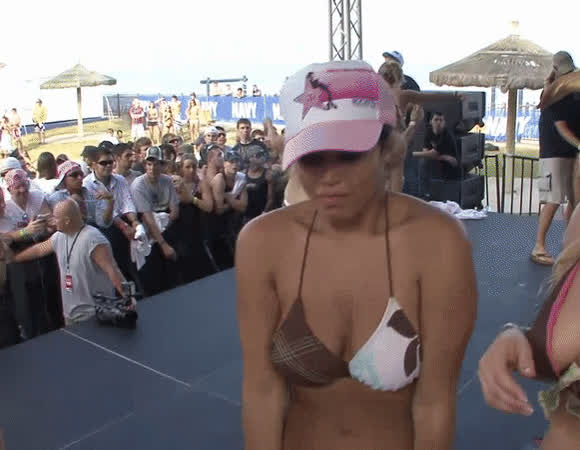bikini boobs coeds flashing natural tits public spring break tits titty drop clip