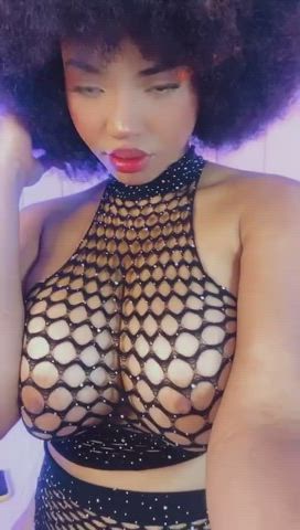 19 years old african afro big tits cute fishnet lipstick nipples teen clip