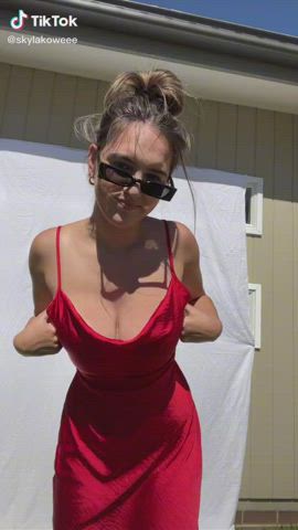 Big Tits Cleavage Close Up Downblouse Dress Grabbing Groping Tight clip